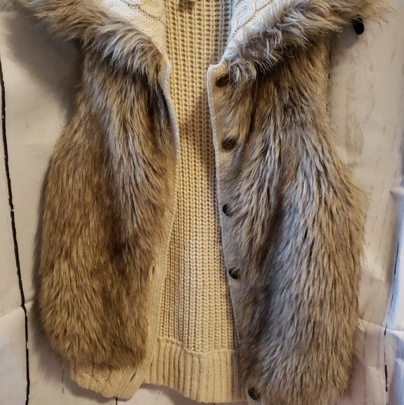 Faux Fur Vest Vintage American J. Pxs - Picture 2 of 7